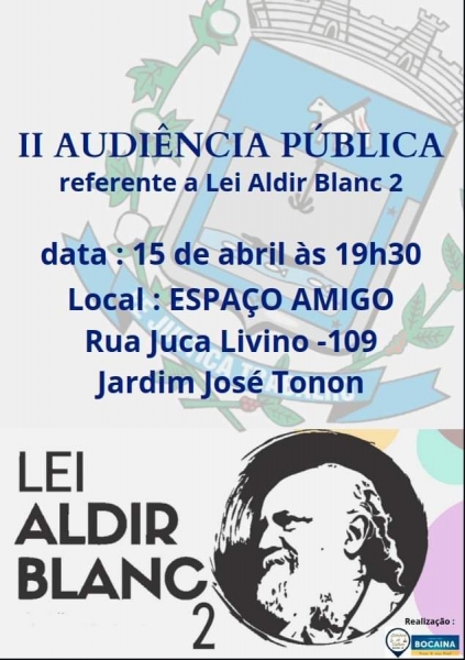 2ª Audiência Pública - Lei Aldir Blanc 2